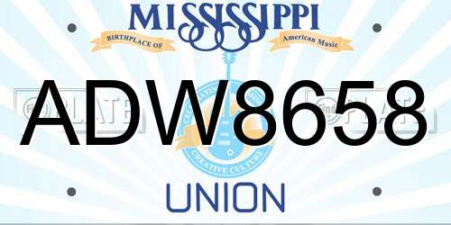 ADW8658 Mississippi License Plate