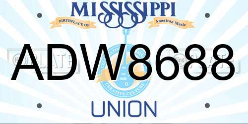 ADW8688 Mississippi License Plate