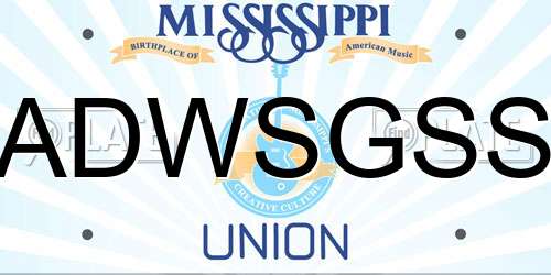 ADWSGSS Mississippi License Plate