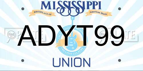 ADYT99 Mississippi License Plate