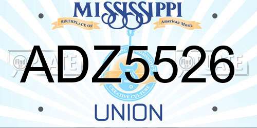 ADZ5526 Mississippi License Plate