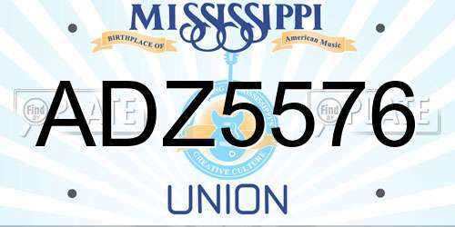 ADZ5576 Mississippi License Plate