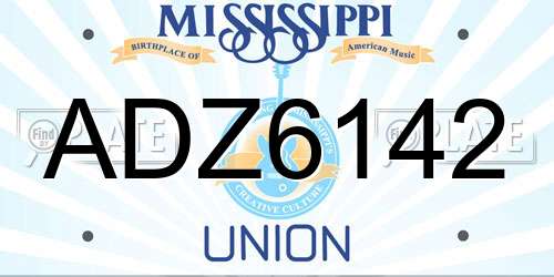 ADZ6142 Mississippi License Plate