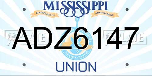 ADZ6147 Mississippi License Plate
