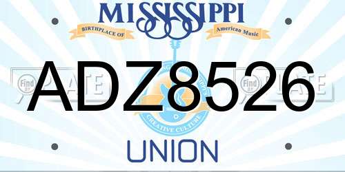 ADZ8526 Mississippi License Plate