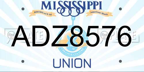 ADZ8576 Mississippi License Plate