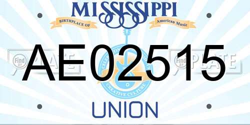 AE02515 Mississippi License Plate