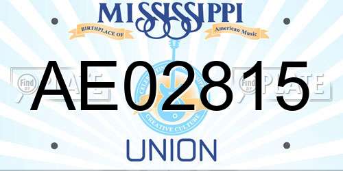 AE02815 Mississippi License Plate
