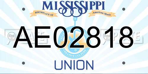 AE02818 Mississippi License Plate