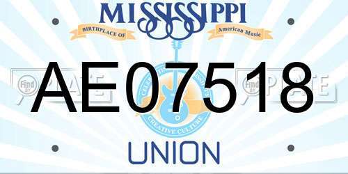 AE07518 Mississippi License Plate
