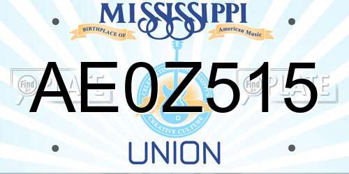 AE0Z515 Mississippi License Plate