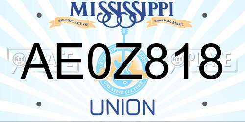 AE0Z818 Mississippi License Plate