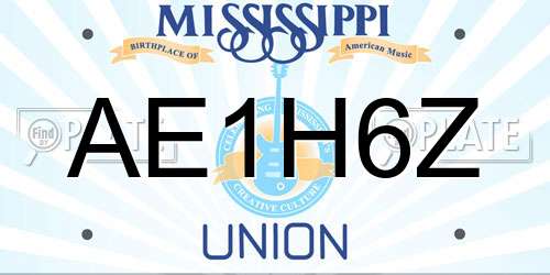 AE1H6Z Mississippi License Plate