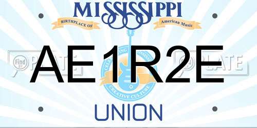 AE1R2E Mississippi License Plate