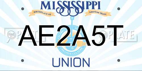 AE2A5T Mississippi License Plate