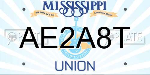 AE2A8T Mississippi License Plate