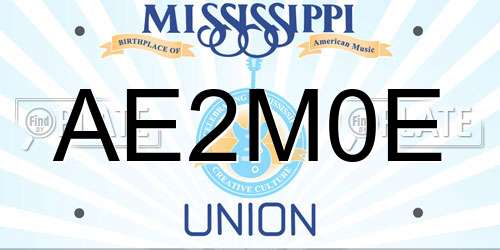 AE2M0E Mississippi License Plate