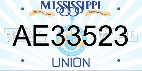AE33523 Mississippi License Plate