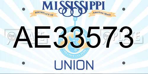 AE33573 Mississippi License Plate