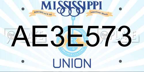 AE3E573 Mississippi License Plate
