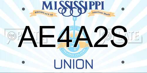 AE4A2S Mississippi License Plate