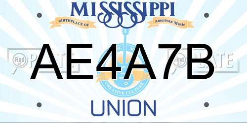 AE4A7B Mississippi License Plate