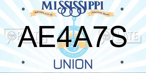 AE4A7S Mississippi License Plate