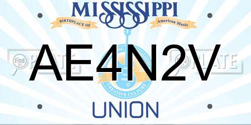 AE4N2V Mississippi License Plate