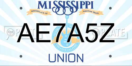 AE7A5Z Mississippi License Plate