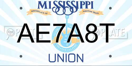 AE7A8T Mississippi License Plate