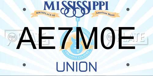 AE7M0E Mississippi License Plate