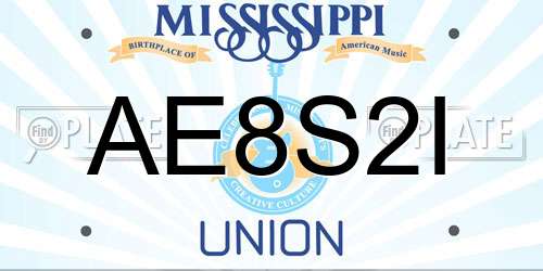 AE8S2I Mississippi License Plate