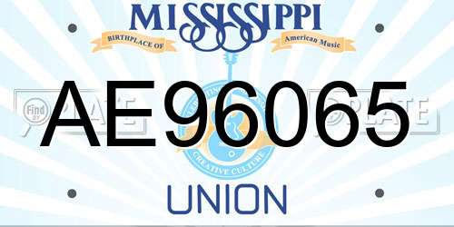 AE96065 Mississippi License Plate