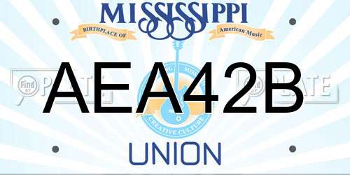AEA42B Mississippi License Plate