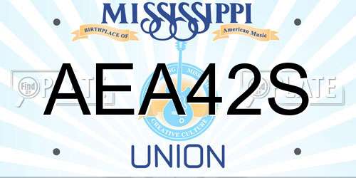 AEA42S Mississippi License Plate