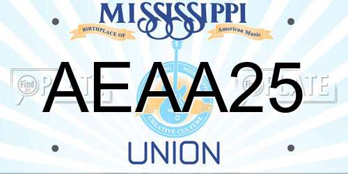AEAA25 Mississippi License Plate