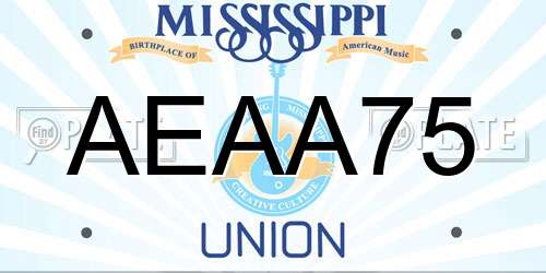 AEAA75 Mississippi License Plate