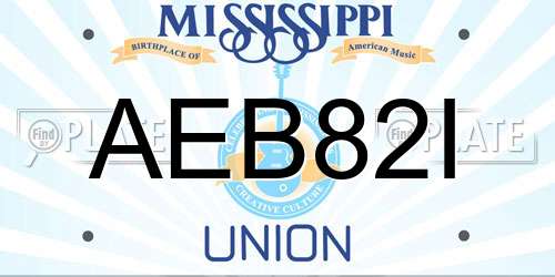 AEB82I Mississippi License Plate