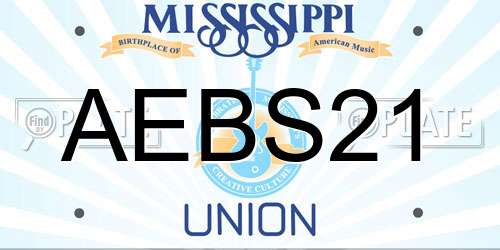 AEBS21 Mississippi License Plate
