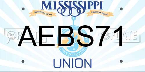 AEBS71 Mississippi License Plate