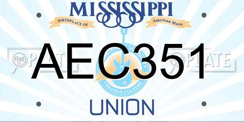 AEC351 Mississippi License Plate