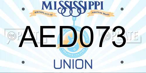 AED073 Mississippi License Plate