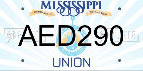 AED290 Mississippi License Plate