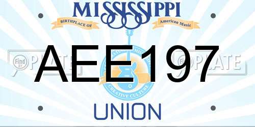 AEE197 Mississippi License Plate