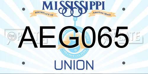 AEG065 Mississippi License Plate