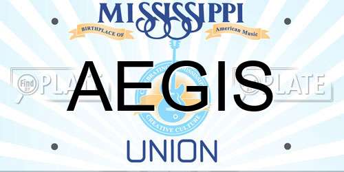 AEGIS Mississippi License Plate