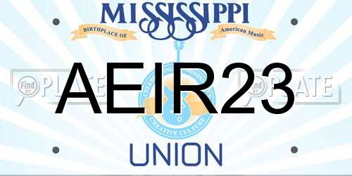 AEIR23 Mississippi License Plate