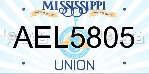 AEL5805 Mississippi License Plate