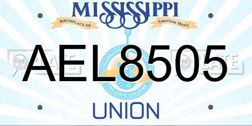 AEL8505 Mississippi License Plate