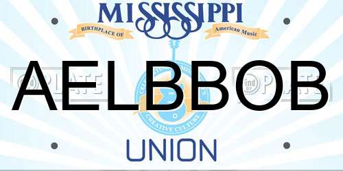 AELBBOB Mississippi License Plate